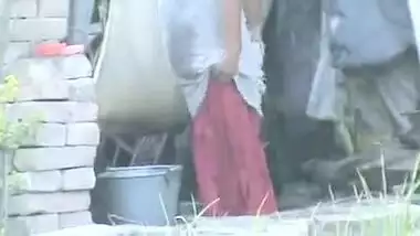 Super sexy Indian village girl wrapped in red...