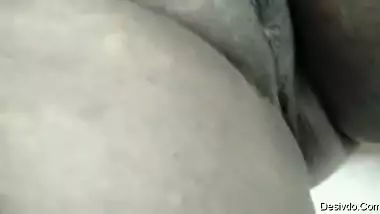 Tamil wife fingering her black pussy and showing huge ass