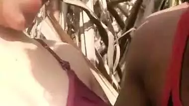 Beautiful village girl outdoor romance with her lover