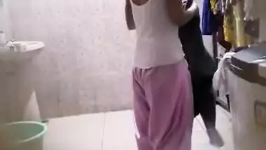 Desi girl with big boob dress change shot secretly by friend.