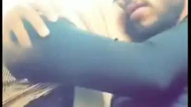 Horny young Pakistani babe in hijab giving blowjob to brother