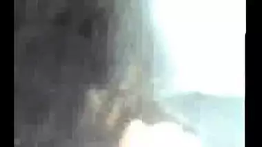 Beautiful Indian girl giving blowjob to BF in car