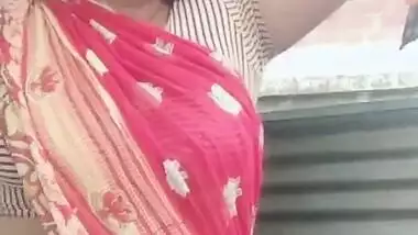 Homely Hot Aunty Navel Show in Saree