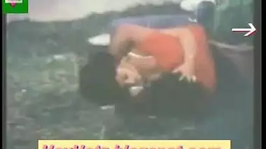 Maid fucked on garden