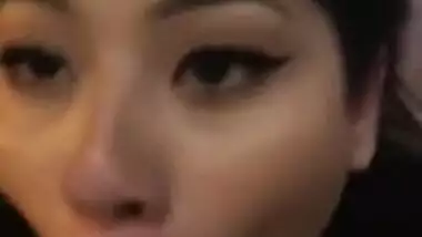 Desi Sexy white milf gives deep blowjob