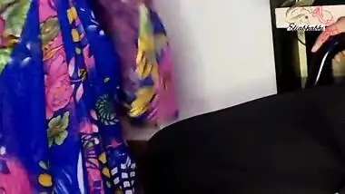 Man bangs his sexy maid behind his wife