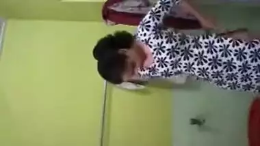 Topless Desi Bhabhi bathing in front of her Devar