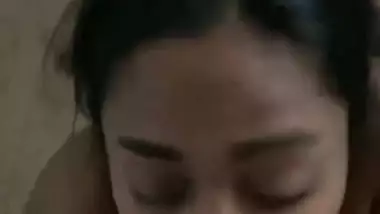 Girlfriend taking cum inside her mouth after blowjob