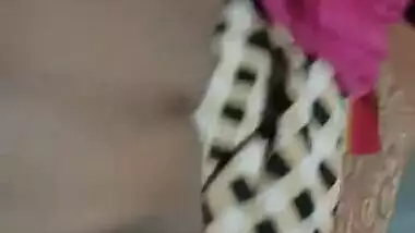 Randi on phone call while lover playing with her assets