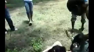 Wicked old screwed young gal in local park
