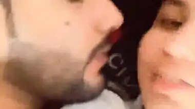 Cute young girl Smooching BF and showing her Big Boobs