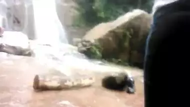 Indian bikini girls having fun in the waterfalls