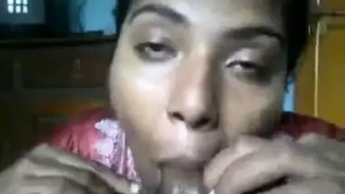 Satin nighty maid sucking cock