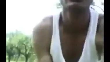 Skinny desi girlfriend enjoying outdoor sex with lover in the fields