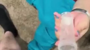 Las Vegas sperm bank nurse does anything to get the sample. Talks me through it and fucks at the end