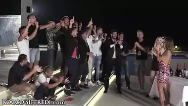 INSANE 14 MAN DP GANGBANG ORGY WITH TWO BLONDE BABES! FULL SCENE