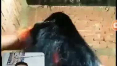 Desi mom with beautiful hair exposes naked body upon man's request