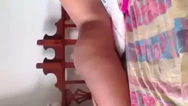 Indian girl playing guitar on pussy