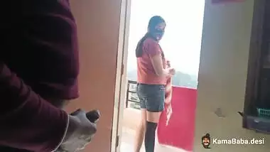 A busty girl sucks her neighbor’s dick in a local sex video