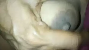 Big boobs aunty self fondled her own boobs with hubby