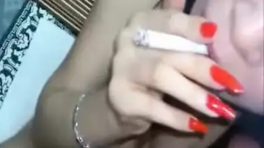 Huge Boobs In Hot And Sexy Indian Babe Giving And Smoking
