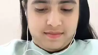 Cute girlfriend video call to lover shows big boobs