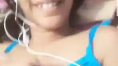 Cute girl showing boob in skype call